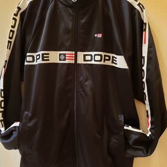 DOPE Jackets & Coats Dope Sport Track Jacket Mens Large Black